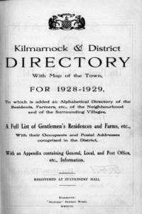 Kilmarnock & District Directory, 1928-29