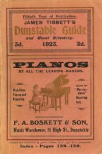 James Tibbetts Dunstable Guide and Local Directory, 1923