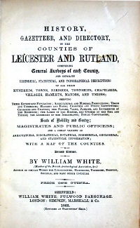 White's 1863 History, Gazeteer & Directory of Leicestershire & Rutland