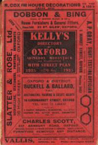 Kelly's Directory of Oxford, Abingdon, Woodstock & Neighbourhood, 1935