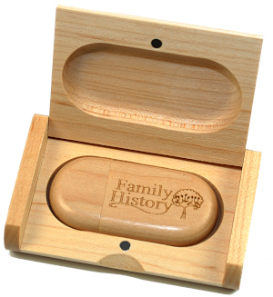 Family History USB Storage in Wood Presentation  Box