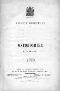 (NEW) Kelly's Directory of Oxfordshire 1920