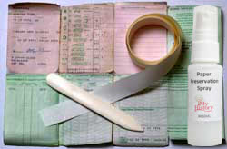 Document repair kit with spray Document repair kit with spray