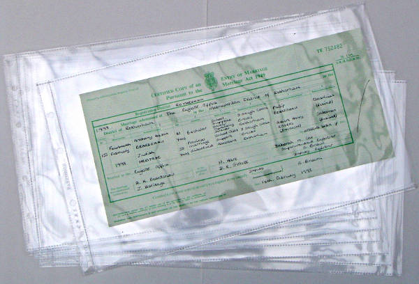 Certificate pockets