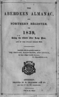 Aberdeen Almanac, 1839