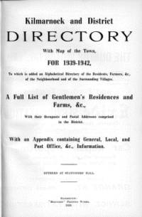 Kilmarnock & District Directory, 1939-42