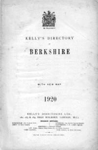 Kelly's Directory of Berkshire, 1920