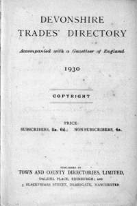 Devonshire Trades Directory, 1930