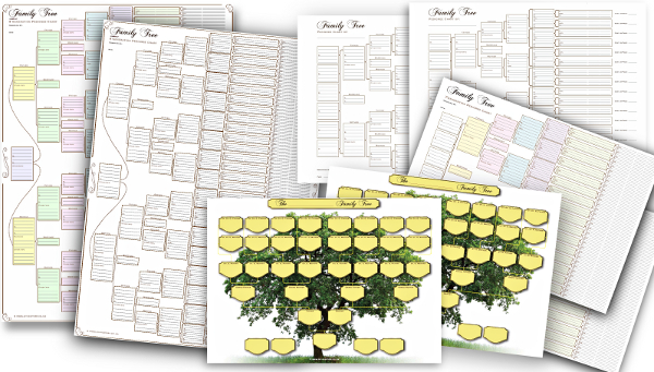 Folded Family Tree Charts Pack 