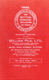 Pile's Directory of Sutton, Carshalton, Wallington & District, 1932