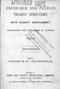 Edinburgh & Peebles Trades Directory, 1909