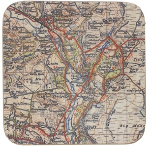 Personalised Square Coaster Set  - Old Map