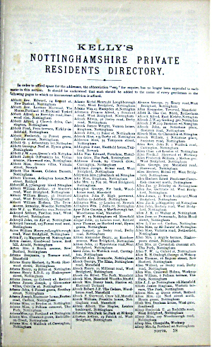 Kelly's Directory of Nottinghamshire 1900