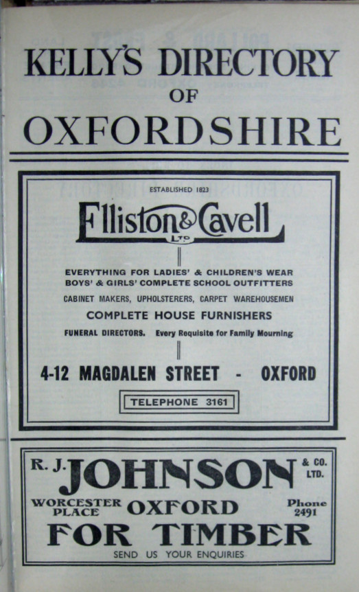 Kelly's Directory of Oxfordshire 1935