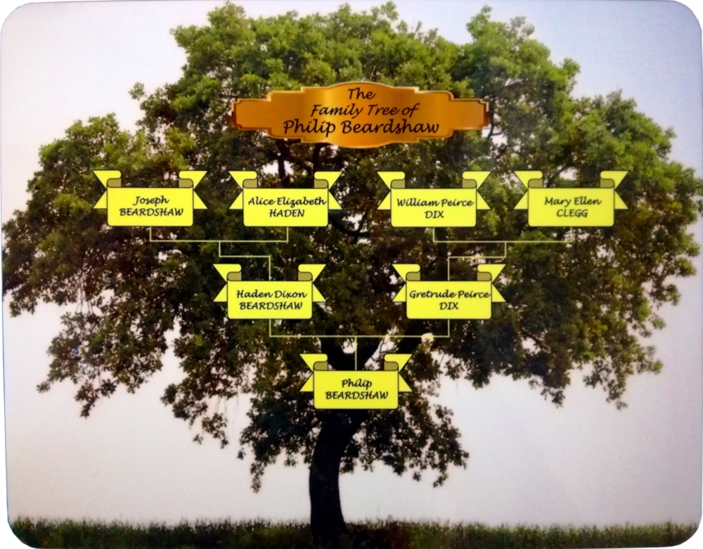 Placemat with Family Tree