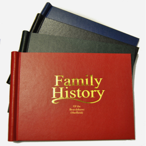 Personalised Gold Block Printed Family History Springback Binder Landscape