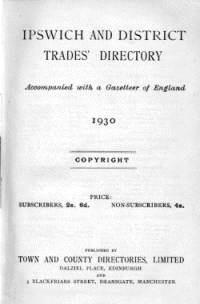Ipswich & District Trades Directory, 1930