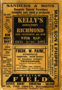 Kellys Directory of Richmond, Kew, Petersham and Ham, 1933