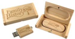 Family History USB Storage in Wood Presentation  Box
