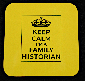 Keep Calm I'm a Family Historian Coaster - seconds