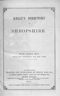 Kelly's Directory of Shropshire 1891